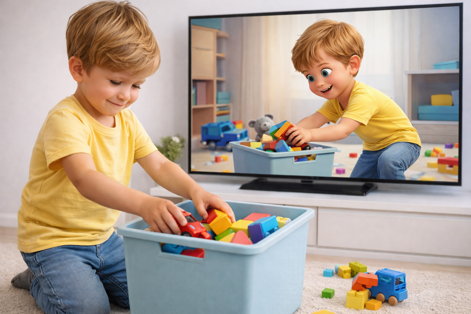 Ребёнок смотрит мультик — и меняется сам